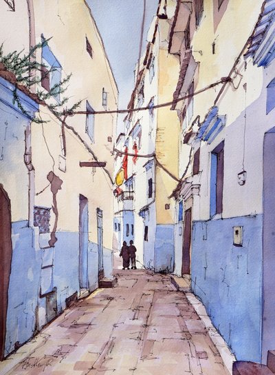 Une promenade tranquille, Chefchaouen, Maroc - Hadley Rampton