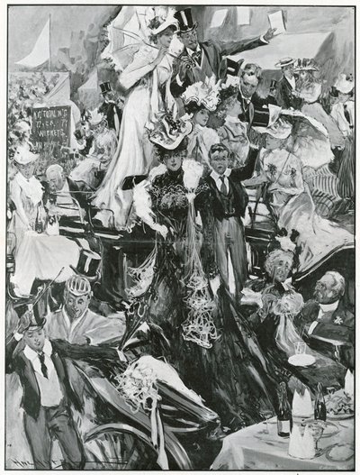 Match de cricket entre Eton et Harrow (litho) - Hal Hurst