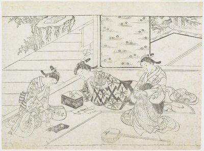 Trois prostituées dans une chambre - Hanabusa Shigenobu