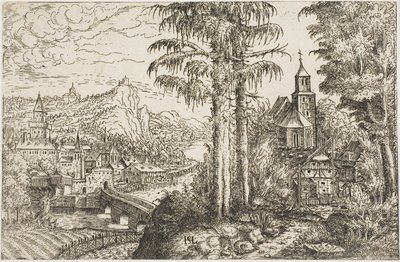 Paysage avec une église - Hanns Lautensack