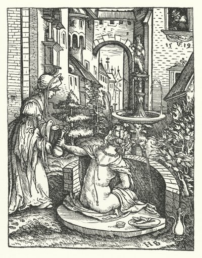 Bethsabée au bain (gravure) - Hans (after) Burgkmair
