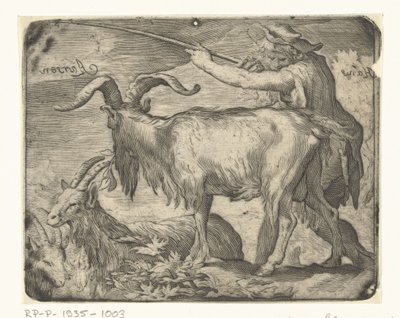 Garçon avec chèvres - Hans Aarsen (signed by artist)