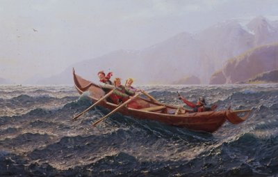 Personnes dans une barque - Hans Andreas Dahl