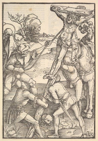 La Levée de la Croix, verso: La Levée de la Croix, du Speculum Passionis Domini - Hans Baldung