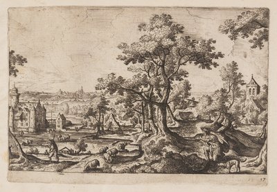 Planche 17, tirée de Paysages avec scènes de l