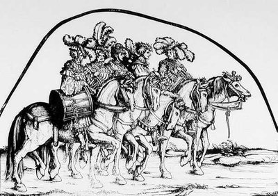 Une troupe de tambours, de la Procession Triomphale de Maximilien, c.1516-18 - Hans Burgkmair