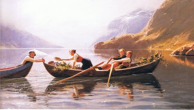 Gambader sur le lac, source de magazine ou de livre inconnue - Hans Dahl
