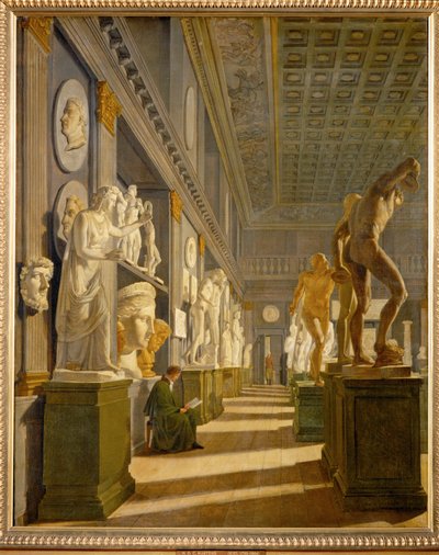 La salle des antiquités du palais de Charlottenborg, Copenhague ... (peinture sur toile) - Hans Ditlev Christian Martens Kiel