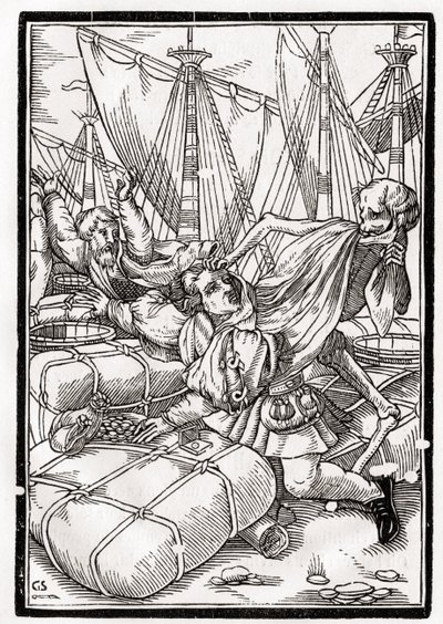 La mort vient au marchand, gravé par Georg Scharffenberg, de 