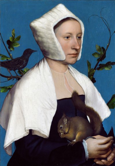 Dame avec un Écureuil et un Étourneau, vers 1526-28 - Hans Holbein der Jüngere