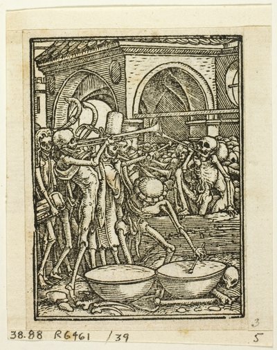 Danse macabre, planche 39 des gravures sur bois tirées de livres du XVIe siècle - Hans Holbein the Younger