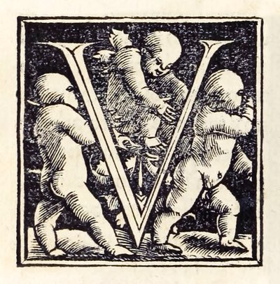 Lettre illuminée "V" de la troisième édition de 1518 de 