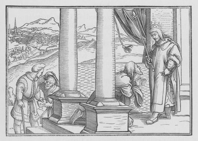 Nathan réprimande David par une parabole, 2 Samuel XII, 7 - Hans Holbein der Jüngere