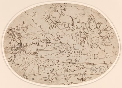 Élisée Regardant Élie dans le Char de Feu - Hans Jakob Nüscheler