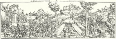 Landsknechts combattant une bataille au début du XVIe siècle - Hans Leonard (after) Schaufelein
