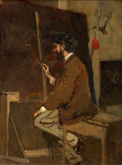 Autoportrait devant le chevalet, avant 1868 - Hans Makart
