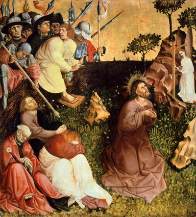 Prière dans le jardin, panneau du Retable de Wurzach - Hans Multscher