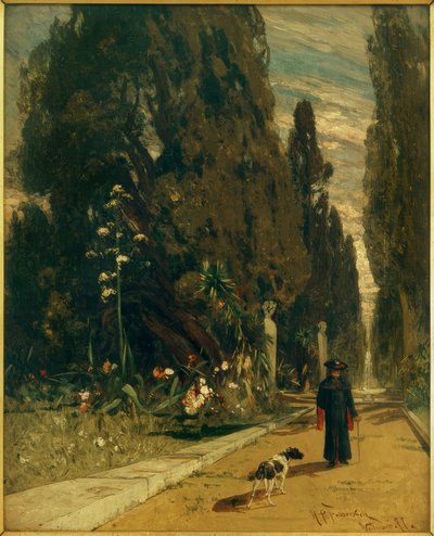 H.P.Feddersen le Jeune, Dans le parc de la Villa d’Este (Tivoli) - Hans Peter Feddersen der Jüngere