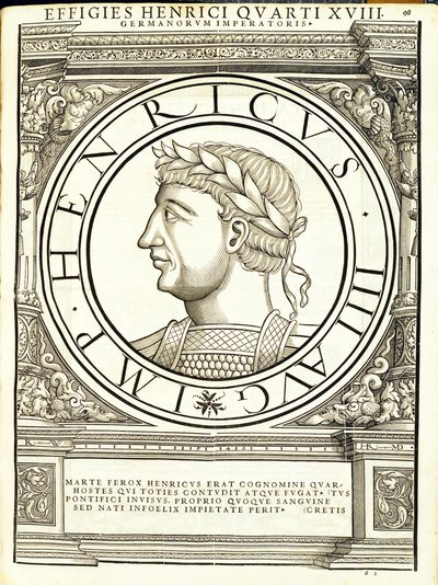 Henricus IIII, illustration de Imperatorum romanorum omnium orientalium et occidentalium verissimae imagines ex antiquis numismatis - Hans Rudolf Manuel Deutsch