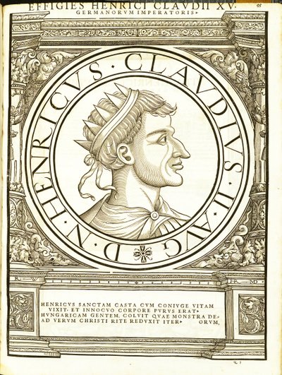 Henricus II Claudus, illustration de Imperatorum romanorum omnium orientalium et occidentalium verissimae imagines ex antiquis numismatis - Hans Rudolf Manuel Deutsch