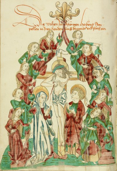La crucifixion avec les sept vierges sages et les sept vierges folles - Hans Schilling