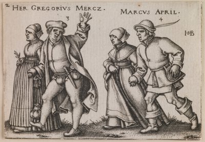 "Mars et avril" de la série "La fête des paysans ou les douze mois". - Hans Sebald Beham