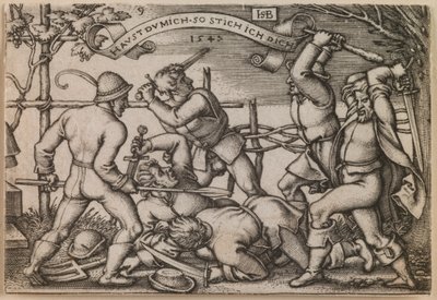 "Rixe de paysans" de la série "La fête des paysans ou les douze mois". - Hans Sebald Beham