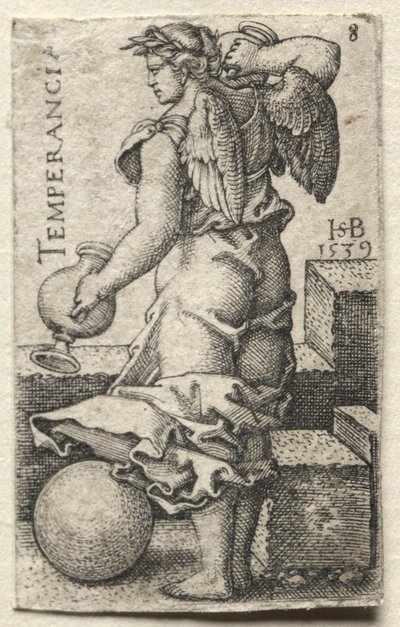 La connaissance de Dieu et les sept vertus cardinales : Tempérance - Temperancia - Hans Sebald Beham