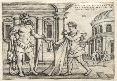Hercule reçoit le vêtement trempé dans le sang de Nessus - Hans Sebald Beham