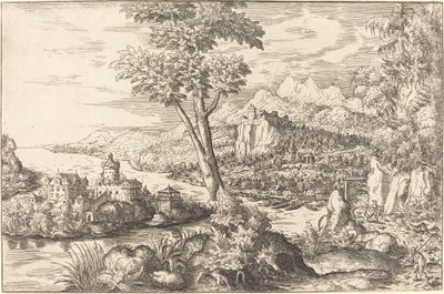 Paysage avec trois hommes, vers 1558-1559 - Hans Sebald Lautensack