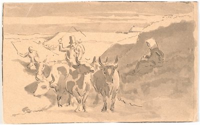 En drift stude i en hulvej - Hans Smidth