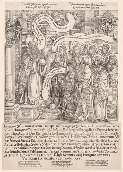 Maximilien présenté par ses saints patrons au Tout-Puissant, 1519 - Hans Springinklee