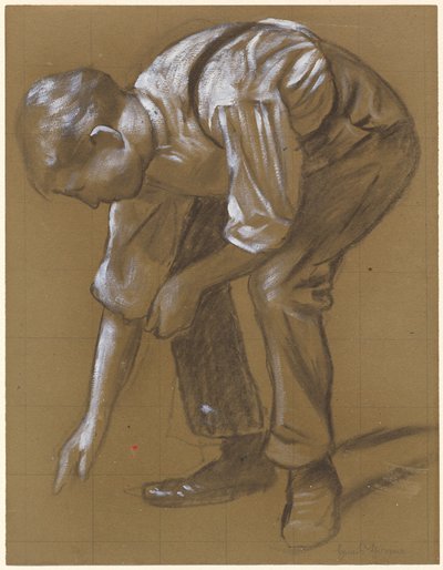 Un homme se penchant - Hans Thoma