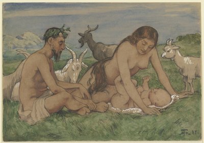 La famille des faunes - Hans Thoma