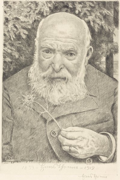 Autoportrait VI avec fleur - Hans Thoma