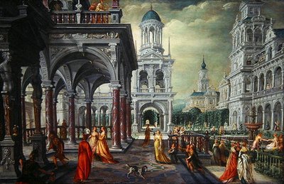 Bethsabée et David avec un fond architectural - Hans Vredeman de Vries