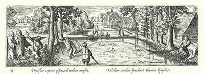 Pêche dans un étang - Hans after Bol