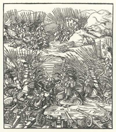 Bataille entre les armées françaises et vénitiennes pendant la guerre de la Ligue de Cambrai, 1509 - Hans after Burgkmair