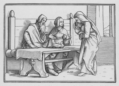 Hannah en Deuil Prie pour un Enfant, 1 Samuel I, 10 - Hans after Holbein the Younger