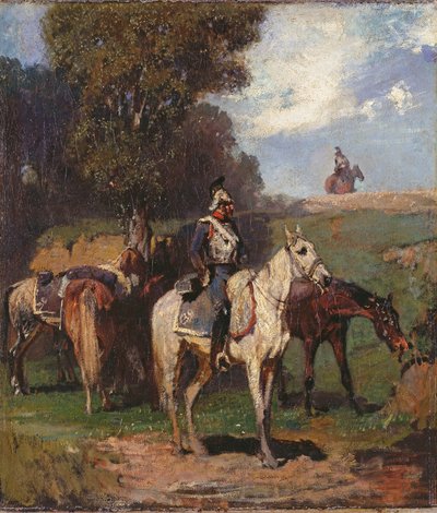 Des cuirassiers au repos - Hans von Marées