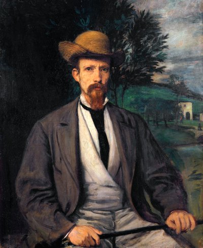 Autoportrait au chapeau jaune - Hans von Marées
