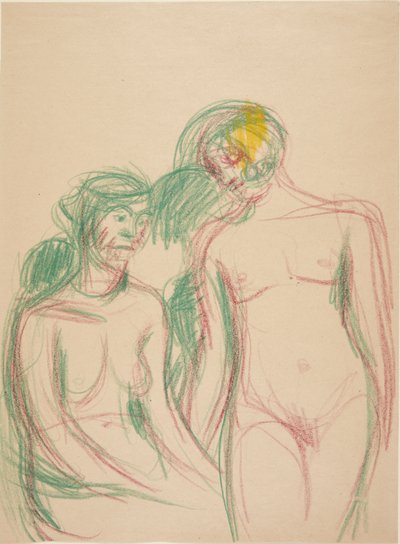 Un modèle féminin assis et un modèle féminin debout - Harald Giersing