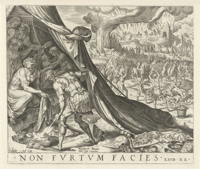 Acan enterre le butin dans sa tente Tu ne voleras point Les dix commandements (titre de la série) - Harmen Jansz Muller
