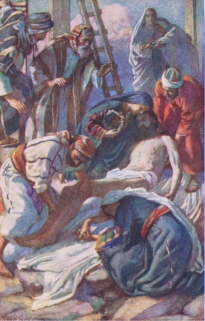 À la croix, illustration de Harold Copping Pictures: The Crown Series, vers 1920 - Harold Copping