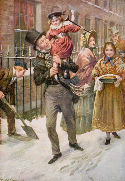 Bob Cratchit et Tiny Tim, illustration pour 