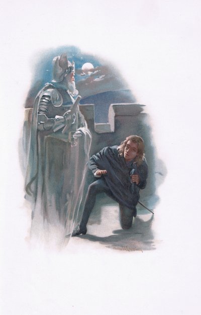 Hamlet et le fantôme, illustration de Hamlet - Harold Copping