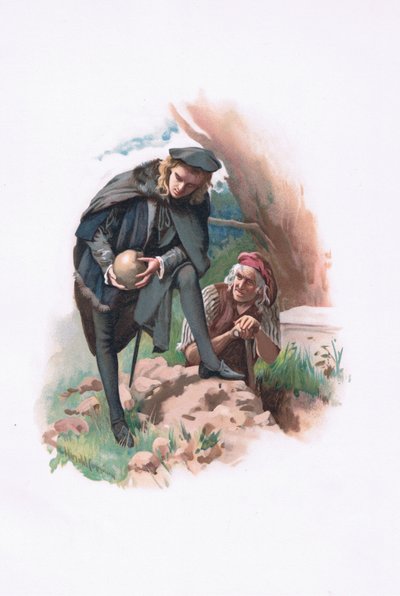 Hamlet et le fossoyeur (illustration de Hamlet) - Harold Copping
