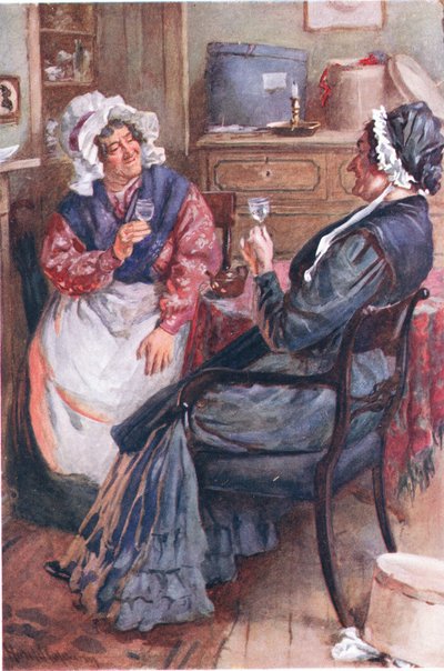 Sarah Gamp et Betsey Prig, illustrations pour Character Sketches de Dickens compilé par B.W. Matz, 1924 - Harold Copping