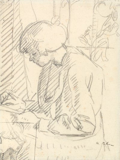 Une fille écrivant - Harold Gilman