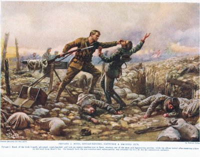 Le Soldat J. Boyd capture seul une mitrailleuse, illustration de 